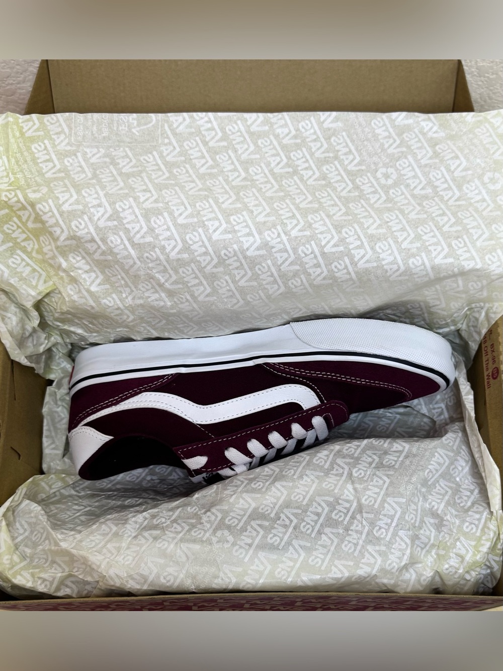 Vans Brooklyn LS Port Royale Burgundy Suede Canvas Sneakers Womens Size 8 - Picture 9 of 11